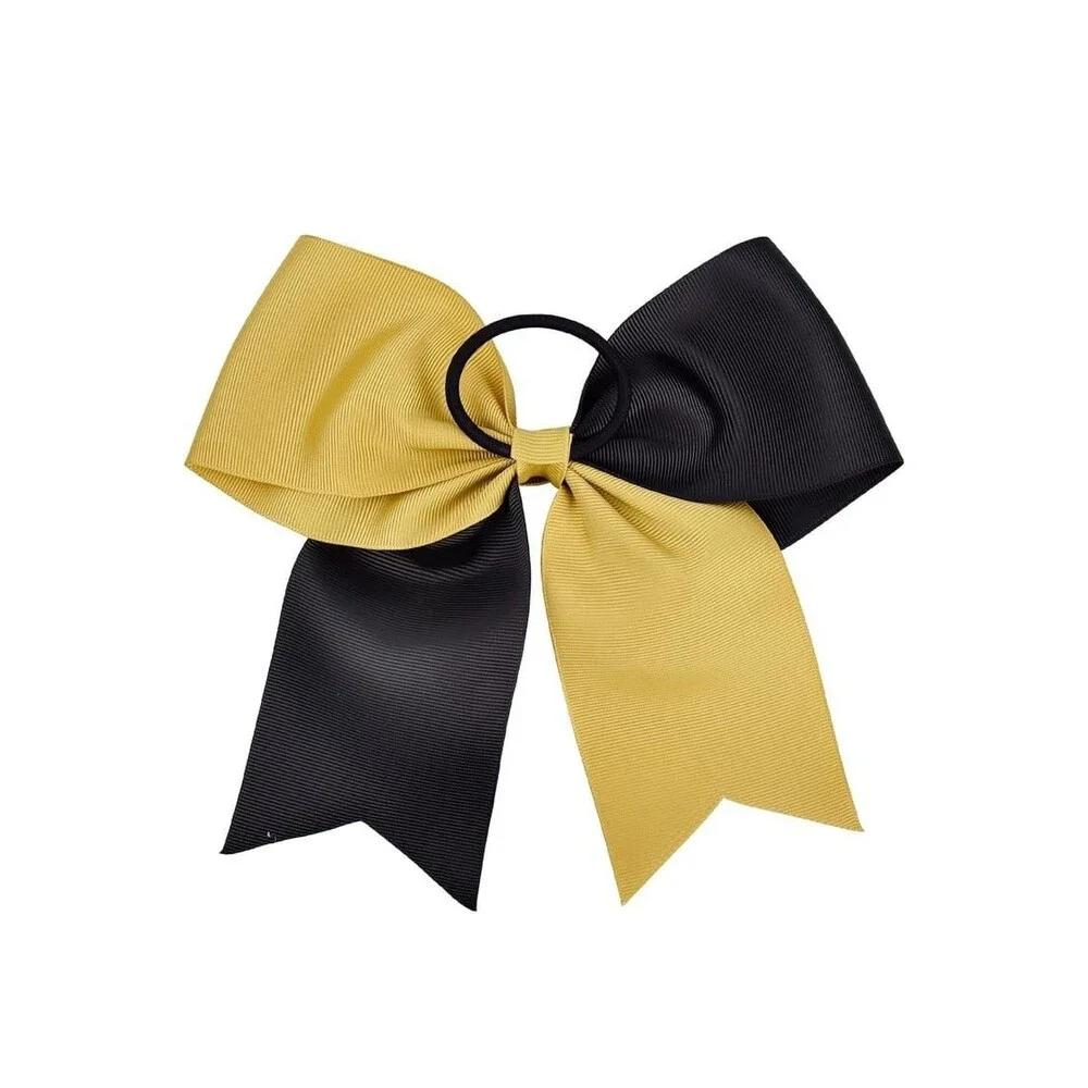 12 count 8” Two Tone Gold & Black Handmade Ponytail  for Teens,Tween dance